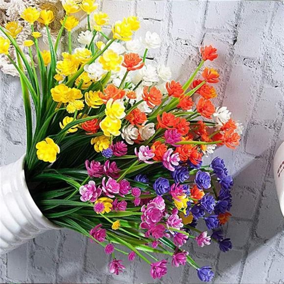 10 Bundles Artificial Flowers Outdoor UV Resistant Fake Plants Indoor Outdoor - Picture 6 of 6